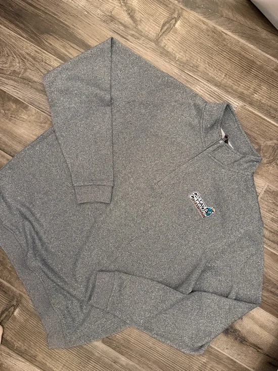 FootJoy Men's Gray Heather Quarter-Zip Pullover Coastal Carolina Challengers - Picture 1 of 4
